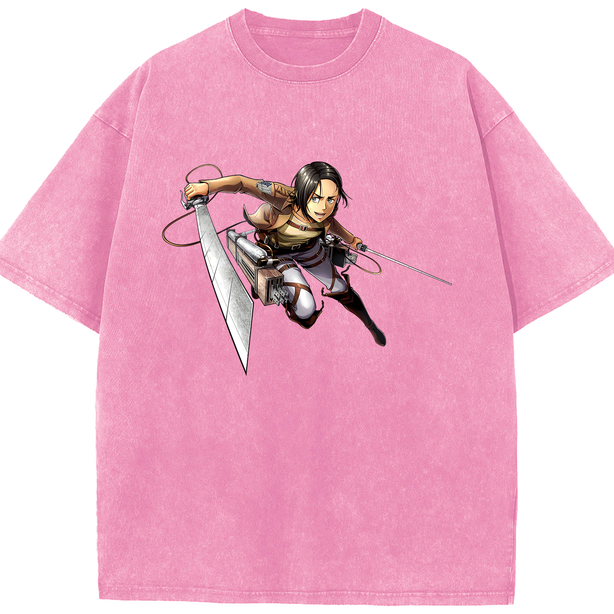 （画像用） 進撃の巨人 Attack on Titan 綿100% ヴィンテージ風 半袖Tシャツ（フロントプリント）